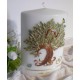 Ausgefallene Hochzeitskerze  "Fantasy" mit Teelichteinsatz